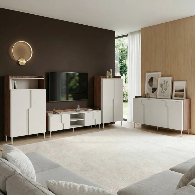 Komoda POSITIVO 140 cm – 1 Drzwi, 3 Szuflady, TIP-ON