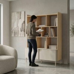 Regał POSITIVO 113 cm – 1 Drzwi TIP-ON, Szuflada i Półki
