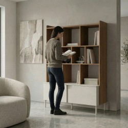Regał POSITIVO 113 cm – 1 Drzwi TIP-ON, Szuflada i Półki