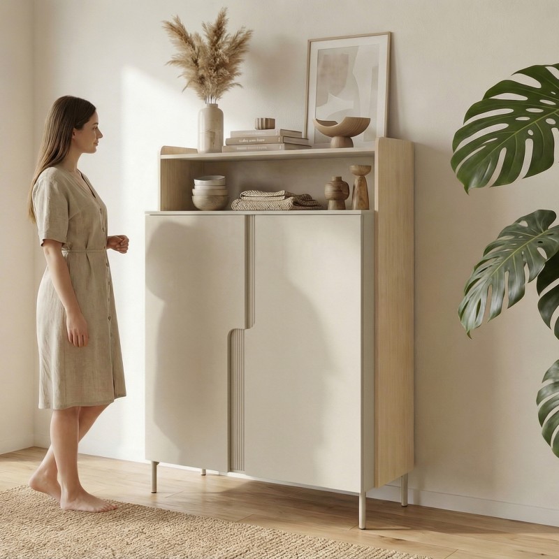 Komoda POSITIVO 100 cm – 2 Drzwi, Otwarty Regał, TIP-ON