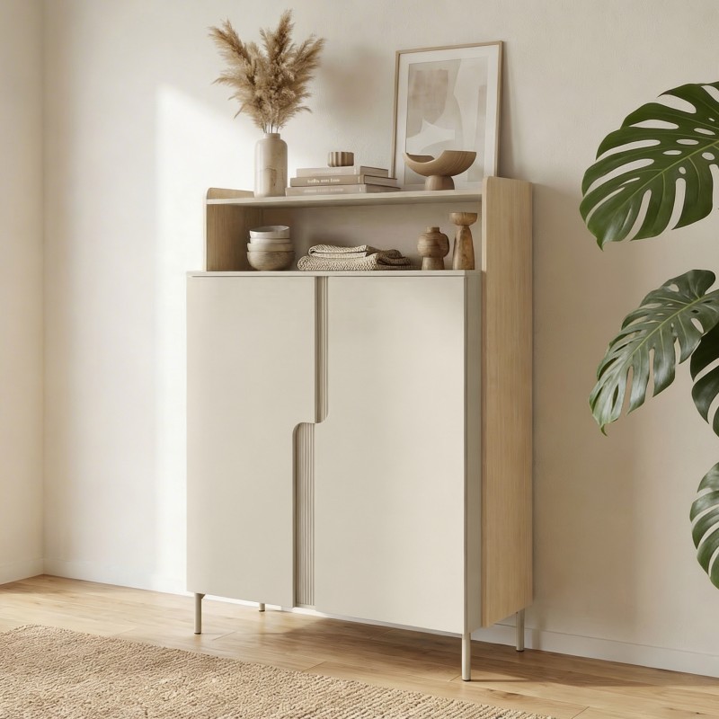 Komoda POSITIVO 100 cm – 2 Drzwi, Otwarty Regał, TIP-ON