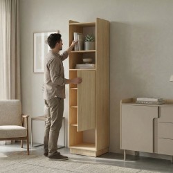 Regał POSITIVO z drzwiami 45 cm – system TIP-ON