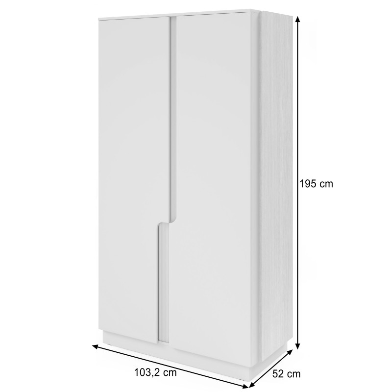 Szafa POSITIVO 100 cm – 2-drzwiowa szafa TIP-ON bez uchwytów