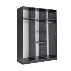 Szafa LIVO 150 cm – 3 Drzwi, 3 Szuflady, Drążki na Ubrania