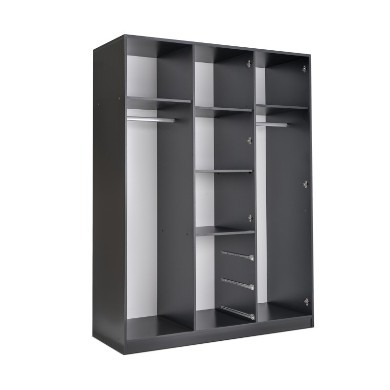 Szafa LIVO 150 cm – 3 Drzwi, 3 Szuflady, Drążki na Ubrania