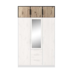 Szafa LIVO 150 cm – 3 Drzwi, 3 Szuflady, Drążki na Ubrania