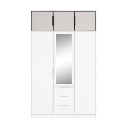 Szafa LIVO 150 cm – 3 Drzwi, 3 Szuflady, Drążki na Ubrania