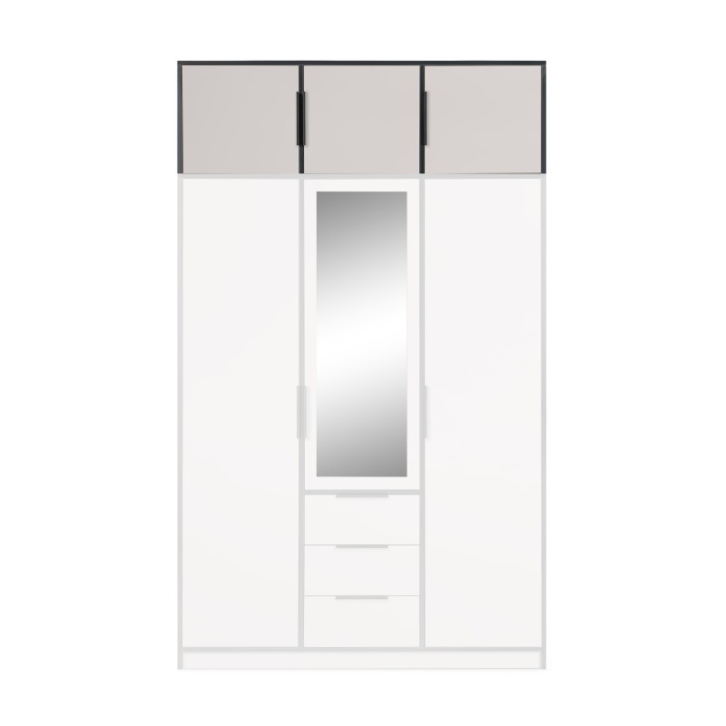 Szafa LIVO 150 cm – 3 Drzwi, 3 Szuflady, Drążki na Ubrania