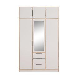 Szafa LIVO 150 cm – 3 Drzwi, 3 Szuflady, Drążki na Ubrania
