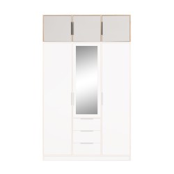 Szafa LIVO 150 cm – 3 Drzwi, 3 Szuflady, Drążki na Ubrania