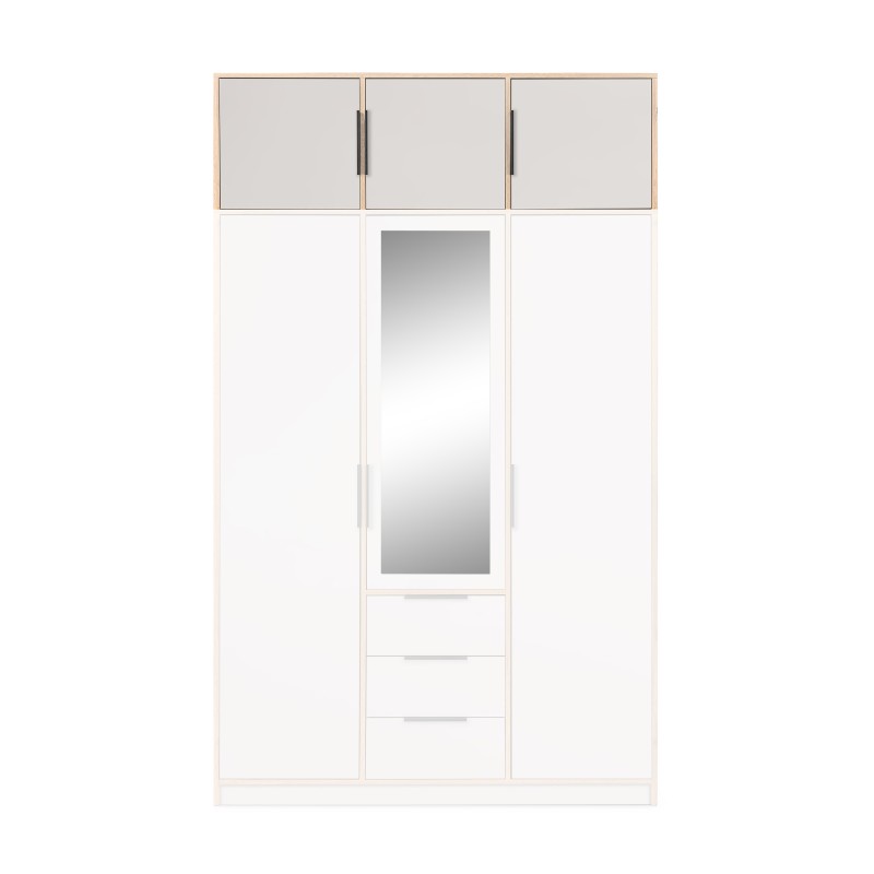 Szafa LIVO 150 cm – 3 Drzwi, 3 Szuflady, Drążki na Ubrania