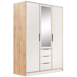 Szafa LIVO 150 cm – 3 Drzwi, 3 Szuflady, Drążki na Ubrania