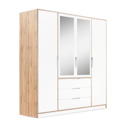 Szafa LIVO 200 cm – 4 drzwi, 3 szuflady i opcja nadstawki