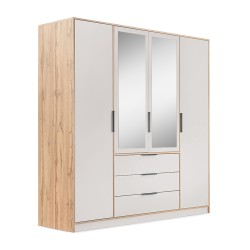 Szafa LIVO 200 cm – 4 drzwi, 3 szuflady i opcja nadstawki