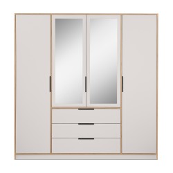 Szafa LIVO 200 cm – 4 drzwi, 3 szuflady i opcja nadstawki