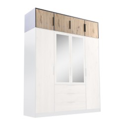 Szafa LIVO 200 cm – 4 drzwi, 3 szuflady i opcja nadstawki