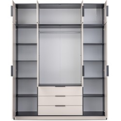 Szafa LIVO 200 cm – 4 drzwi, 3 szuflady i opcja nadstawki