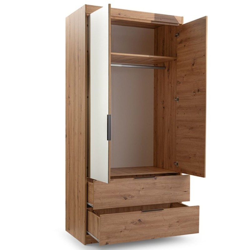 Szafa MADERO z lustrem i 2 szufladami 100/200/250 cm