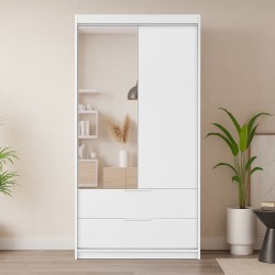 Szafa MADERO z lustrem i 2 szufladami 100/200/250 cm