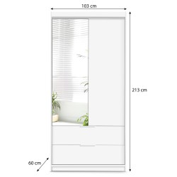 Szafa MADERO z lustrem i 2 szufladami 100/200/250 cm