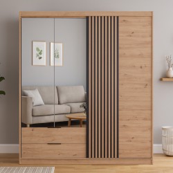 Szafa MADERO z lustrem i 2 szufladami 100/200/250 cm