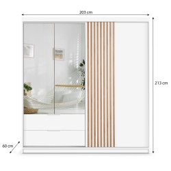 Szafa MADERO z lustrem i 2 szufladami 100/200/250 cm