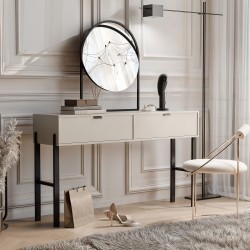 Toaletka CORTINA 140 cm Beż Piaskowy – 2 Szuflady