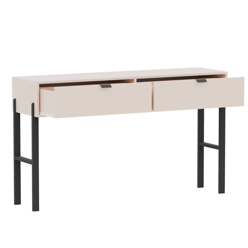 Toaletka CORTINA 140 cm Beż Piaskowy – 2 Szuflady