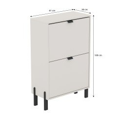 Szafka na buty CORTINA 60 cm – 2 drzwi, piaskowy beż