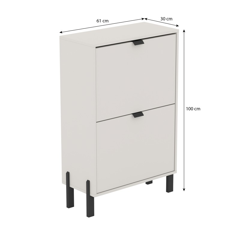 Szafka na buty CORTINA 60 cm – 2 drzwi, piaskowy beż