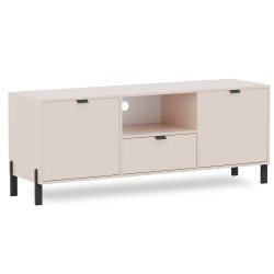 Szafka RTV CORTINA 160 cm – Beż Piaskowy, 2 Drzwi i Szuflada