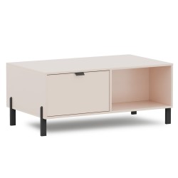 Stolik kawowy CORTINA 107 cm – beż piaskowy z szufladą
