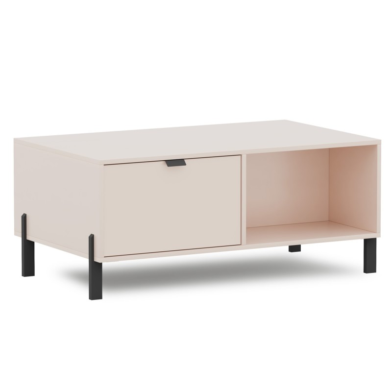 Stolik kawowy CORTINA 107 cm – beż piaskowy z szufladą