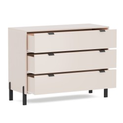 Komoda CORTINA Beż Piaskowy – 3 Szuflady 109 cm