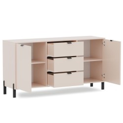 Komoda CORTINA 160 cm Beż Piaskowy – 2 Drzwi i 3 Szuflady