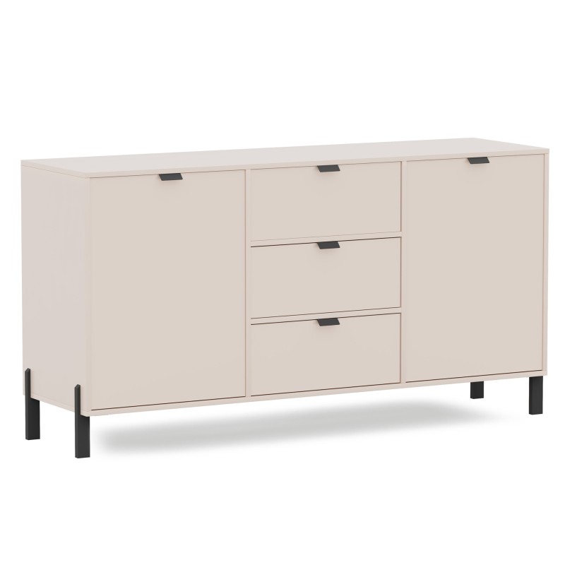 Komoda CORTINA 160 cm Beż Piaskowy – 2 Drzwi i 3 Szuflady
