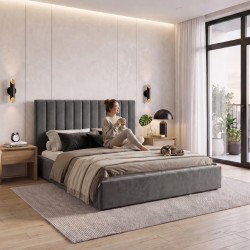 Łóżko MELVIO z pojemnikiem 160x200 / 180x200 – tapicerowane