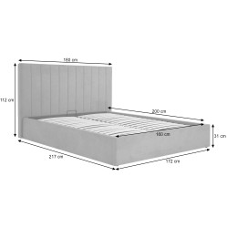 Łóżko MELVIO z pojemnikiem 160x200 / 180x200 – tapicerowane