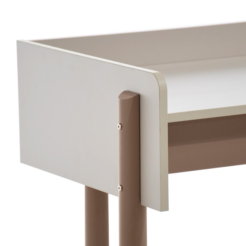 Biurko BOREO 126 cm – Kaszmir/Cappuccino, Metalowe Nogi