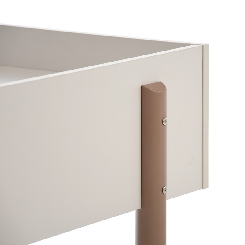 Biurko BOREO 126 cm – Kaszmir/Cappuccino, Metalowe Nogi