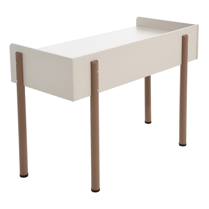 Biurko BOREO 126 cm – Kaszmir/Cappuccino, Metalowe Nogi