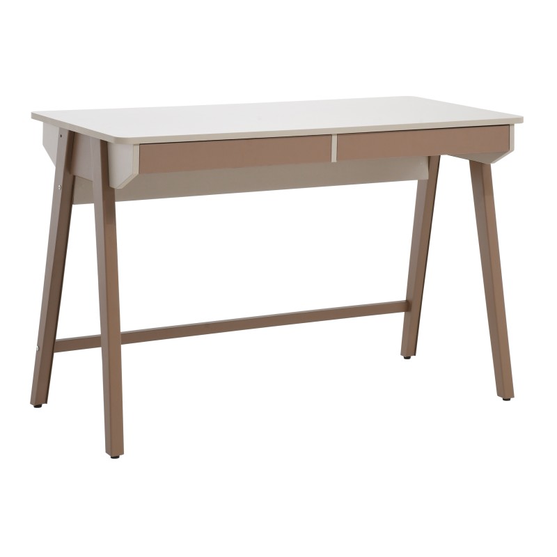 Biurko BOREO 120 cm – kaszmir/cappuccino, 2 szuflady