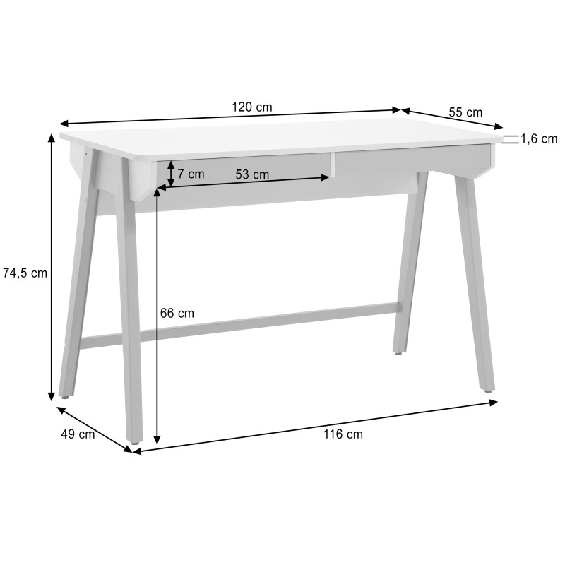 Biurko BOREO 120 cm – kaszmir/cappuccino, 2 szuflady