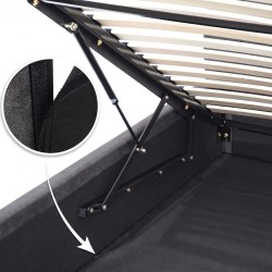 Łóżko MELVIO 90x200 z pojemnikiem – tapicerowane Velvet Grey