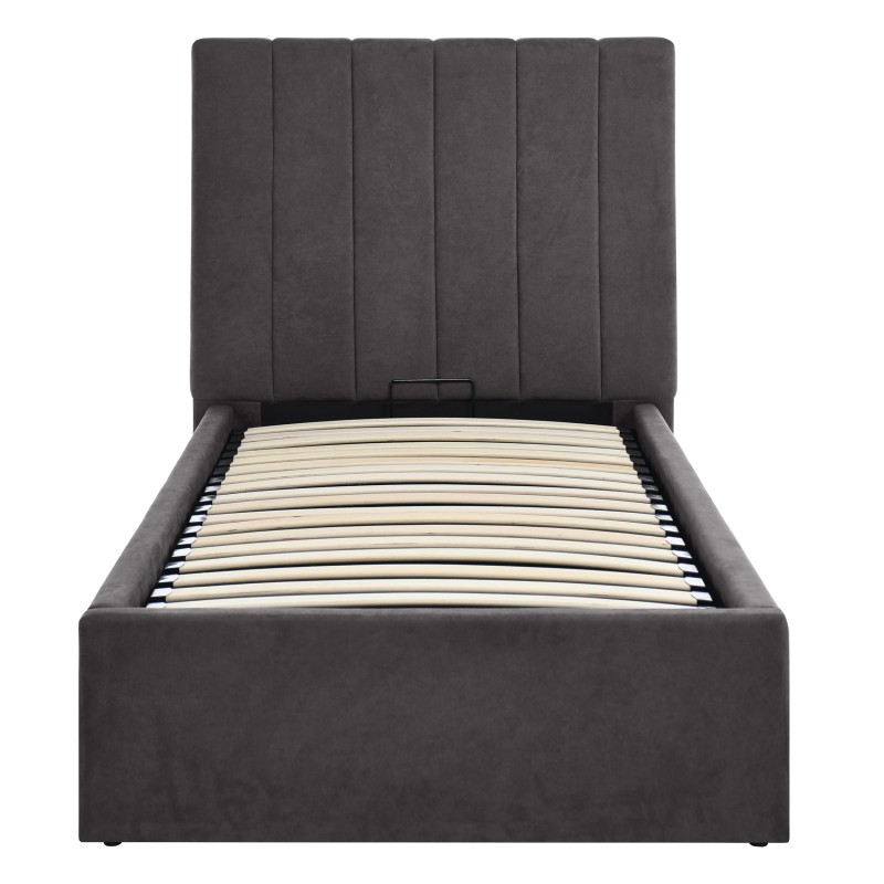 Łóżko MELVIO 90x200 z pojemnikiem – tapicerowane Velvet Grey