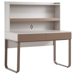 Biurko BOREO 120 cm – 2 szuflady, nadstawka, kaszmir / cappuccino