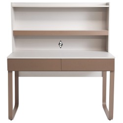 Biurko BOREO 120 cm – 2 szuflady, nadstawka, kaszmir / cappuccino