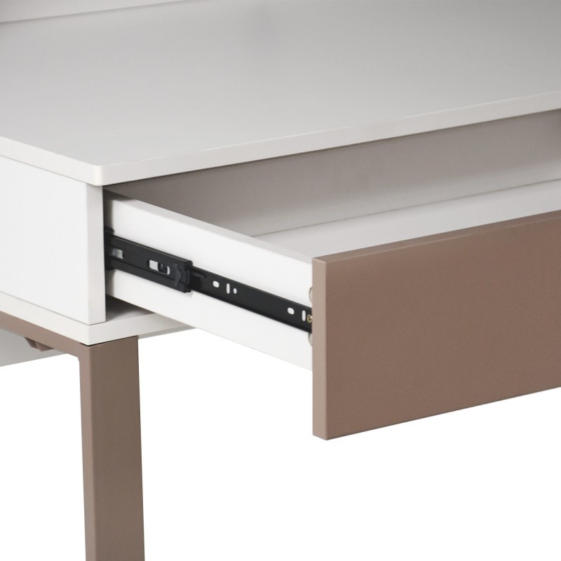 Biurko BOREO 120 cm – 2 szuflady, nadstawka, kaszmir / cappuccino