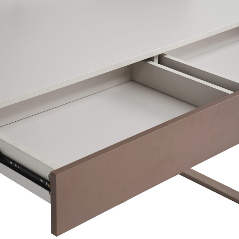 Biurko BOREO 120 cm – 2 szuflady, nadstawka, kaszmir / cappuccino