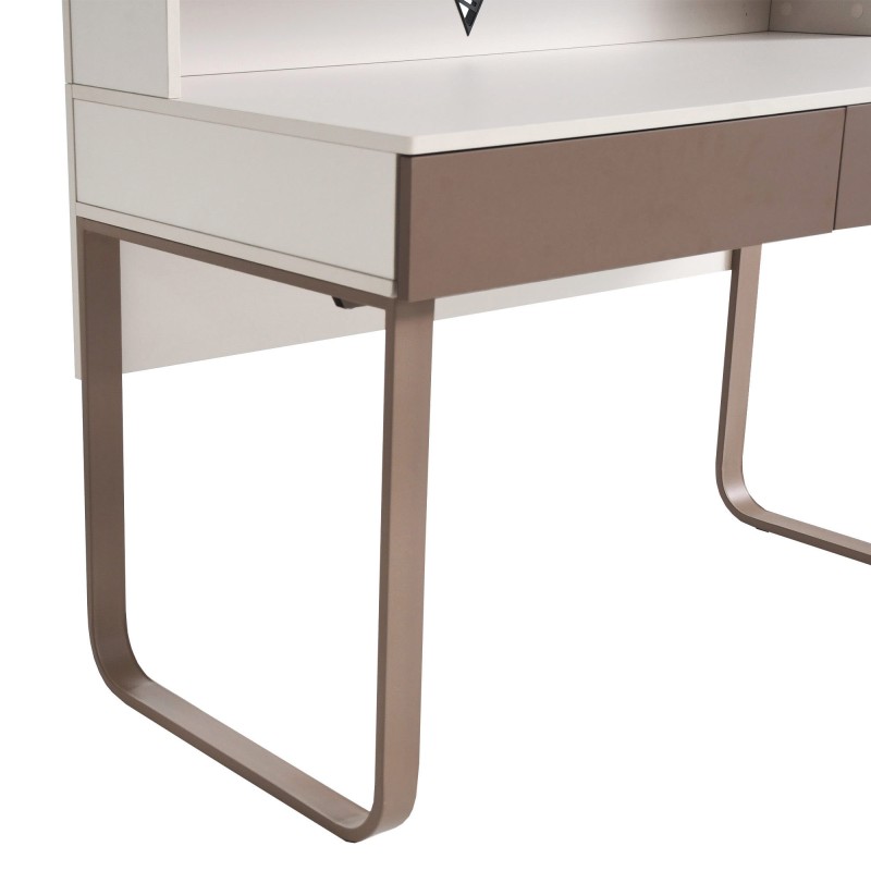 Biurko BOREO 120 cm – 2 szuflady, nadstawka, kaszmir / cappuccino